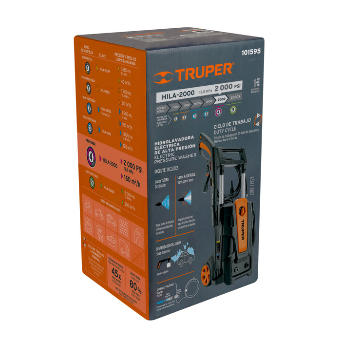 Hidrolavadora eléctrica 2000 PSI, Truper 101595 HILA-2000