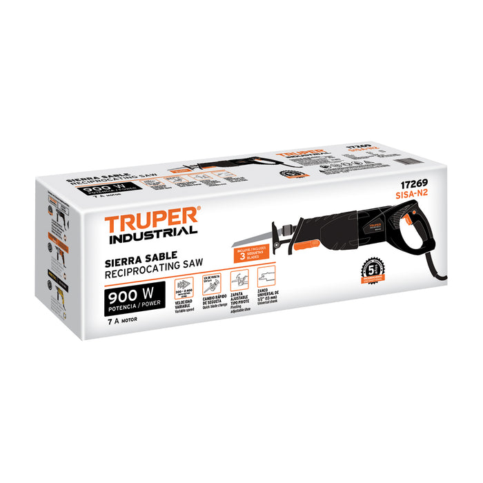 Sierra sable 900 W velocidad variable, industrial, Truper 17269 SISA-N2