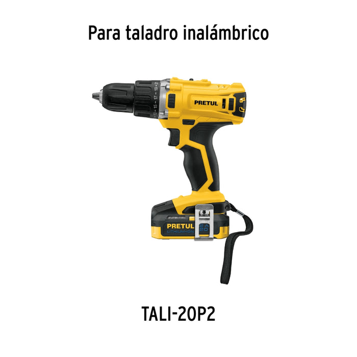 Taladro inalámbrico 1/2', 20 V, Pretul 26118 TALI-20P2
