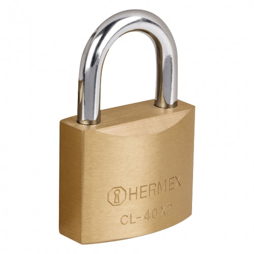 Candado de latón 40 mm llave tetra en blíster, Hermex Basic 23510 CL-40XP