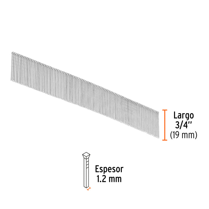 Caja con 5000 clavos calibre 18, 20 mm para CLNE-18, Truper 18262 CLANEU-18-20