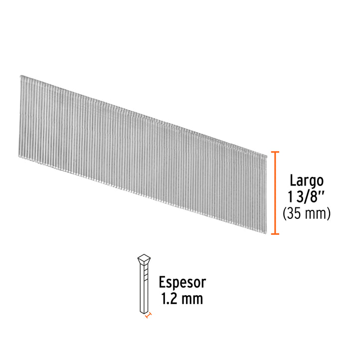 Caja con 5000 clavos calibre 18, 35 mm para CLNE-18, Truper 18266 CLANEU-18-35