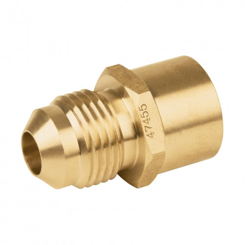 Conector flare soldable de latón, 3/8' x 1/2', Foset 47455 CLG-646