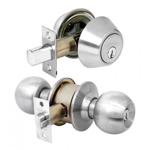 Combo cerraduras, llave-llave, cromo, Hermex Basic 23621 CMB-32P