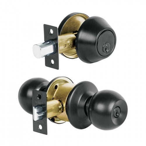 Combo cerraduras, llave-llave, Negro, Hemex Basic 28144 CMB-62P