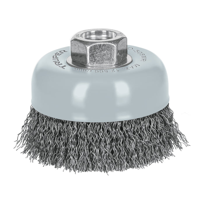 Carda copa 3' alambre ondulado fino, Multi-rosca, Truper 100857 CO-508MR