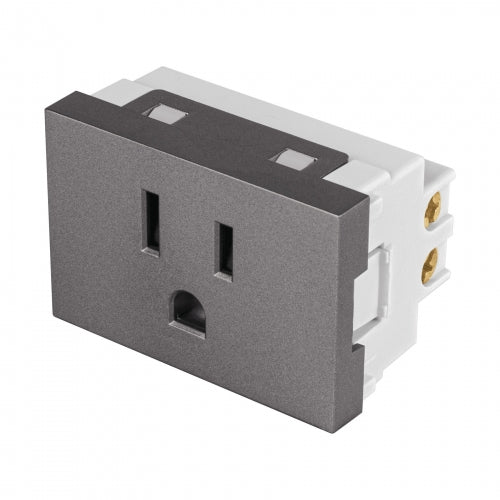 Contacto aterrizado acero inox de 1.5 módulos, línea Lisboa 47828 COA15-LA