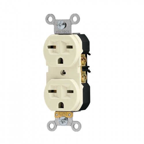Contacto dúplex, cara de chino, Standard, marfil, Volteck 46104 CODO-CHS