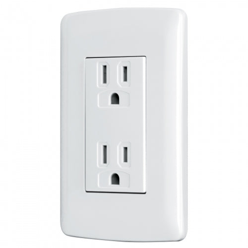 Contacto dúplex aterrizado, color blanco, línea Italiana 48130 CODO-IB