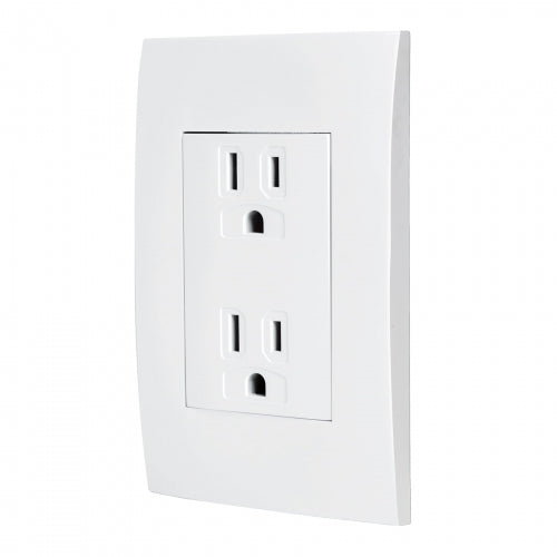 Contacto dúplex, 2 polos + tierra, línea Oslo, blanco 48309 CODO-OB