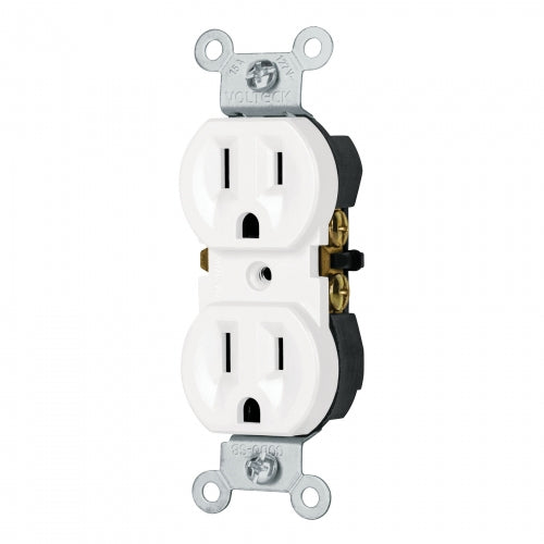 Contacto dúplex, 2 polos 3 hilos, Standard, blanco, Volteck 49710 CODO-SB