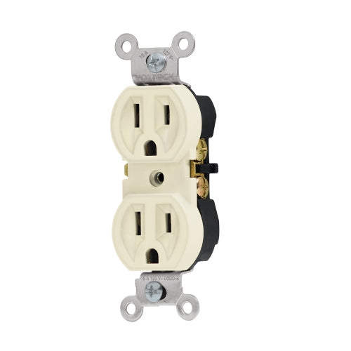 Contacto dúplex, 2 polos 3 hilos, Standard, marfil, Volteck 46102 CODO-S