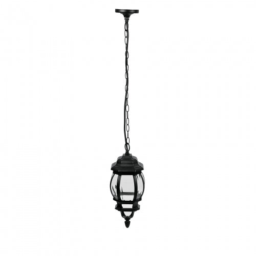 Arbotante tipo farol tradicional colgante p/exterior, negro 47297 COL-101S