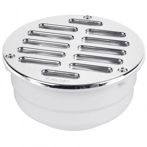 Coladera de ABS con rejilla cromada 5', con tornillos, Foset 46023 COL-52