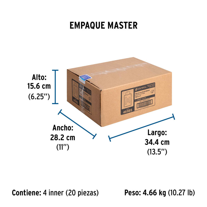 Condulet 1/2' conexión tipo FS, Volteck 46985