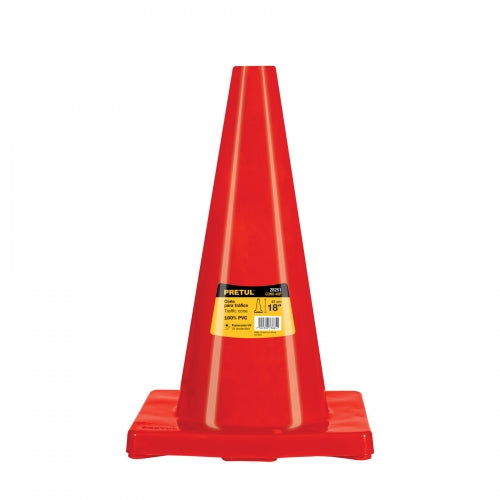 Cono de precaución de 45 cm de PVC, Pretul 28251 CONO-45P