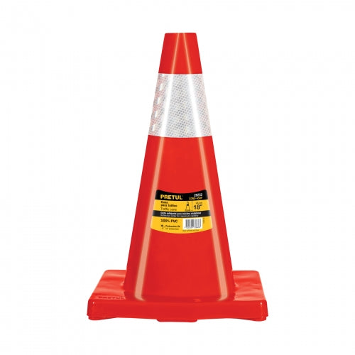 Cono de precaución de 45 cm de PVC con reflejante, Pretul 28252 CONO-45RP