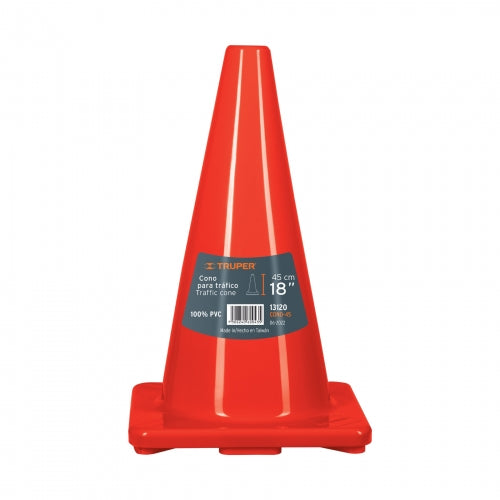 Cono de precaución de 45 cm de PVC, Truper 13120 CONO-45