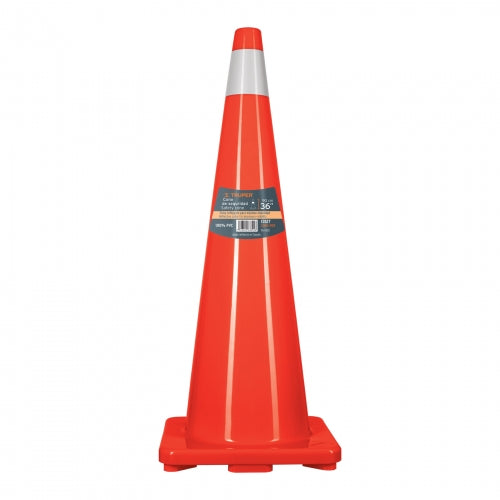 Cono de precaución de 90 cm de PVC con reflejante, Truper 13127 CONO-90R