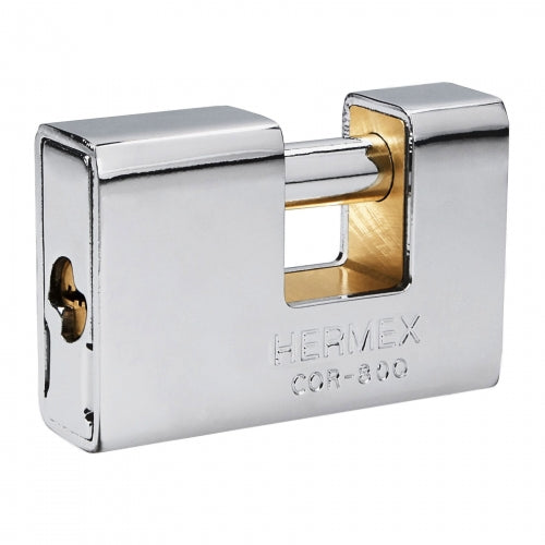 Candado antipalanca, 80mm, blindado, llave puntos, Hermex 43352 COR-80Q
