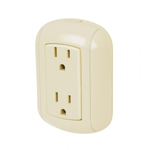 Contacto de sobreponer dúplex 2 polos+ tierra, ABS, Volteck 47350 COSO-DA-2
