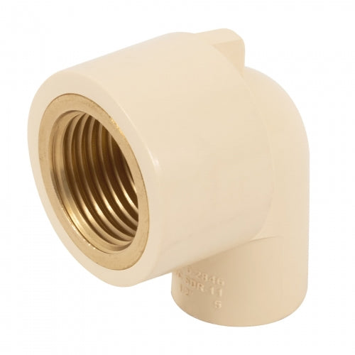 Codo 90° de CPVC con inserto latón 1/2', Foset 48909 CPVC-501