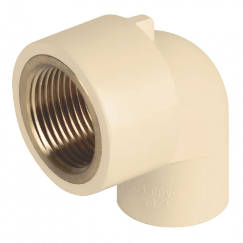 Codo 90° de CPVC con inserto latón 3/4', Foset 48910 CPVC-502