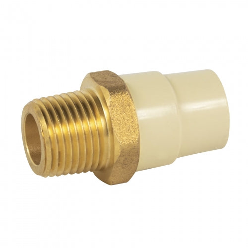 Adaptador macho de CPVC 1/2' con inserto metálico, Foset 45104 CPVC-651