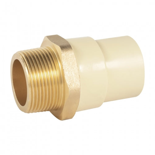Adaptador macho de CPVC 1-1/4' con inserto metálico, Foset 48959 CPVC-654