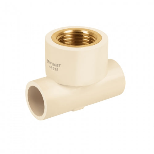 Tee reducida hembra de CPVC 3/4' x 3/4' x 1/2' inserto latón 48915 CPVC-702
