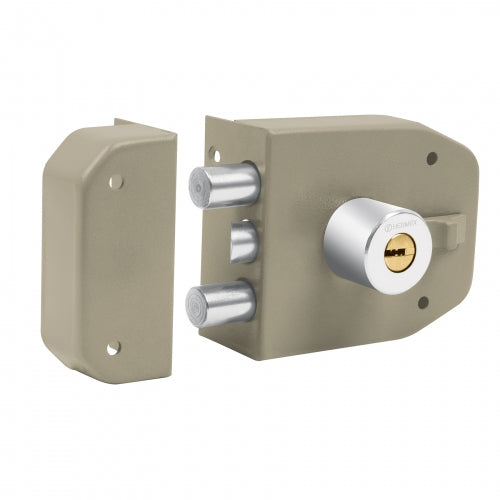 Cerradura de sobreponer 2 barras instala-fácil, llave puntos 43484 CS-92