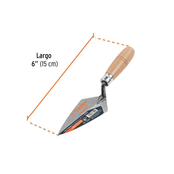 Cuchara para albañil 6' forjada tipo Filadelfia, Truper 12990 CT-6