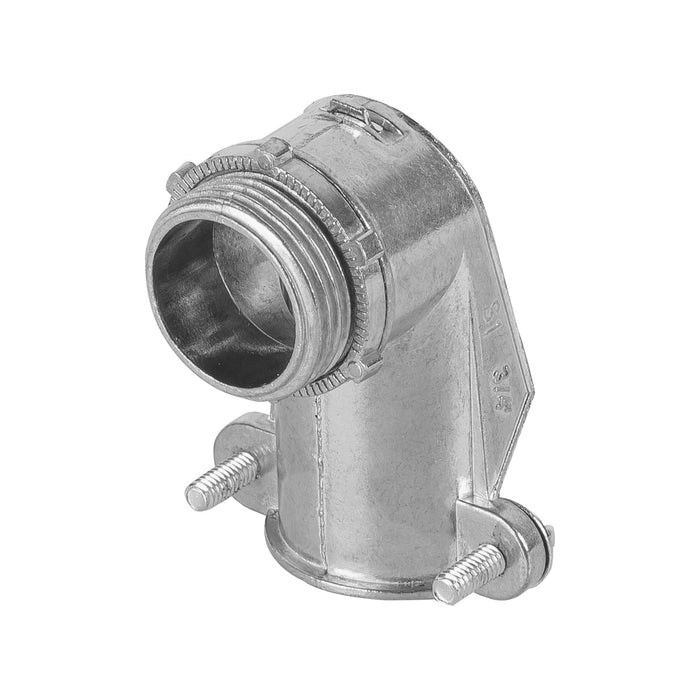 Conector curvo 3/4' para tubo flexible metálico, Volteck 47344