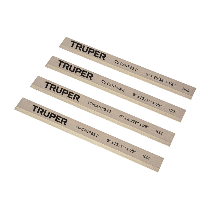Caja con 4 cuchillas HSS para canteadora CANT-8X-2, Truper 16921 CU-CANT-8X-2