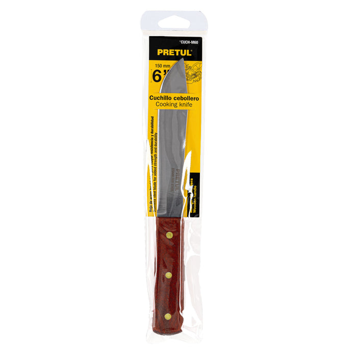 Cuchillo cebollero 6' mango de madera, Pretul 23076