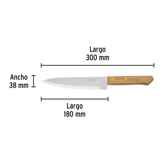 Cuchillo de chef 7' mango de madera, Pretul 23081 CUCH-M71
