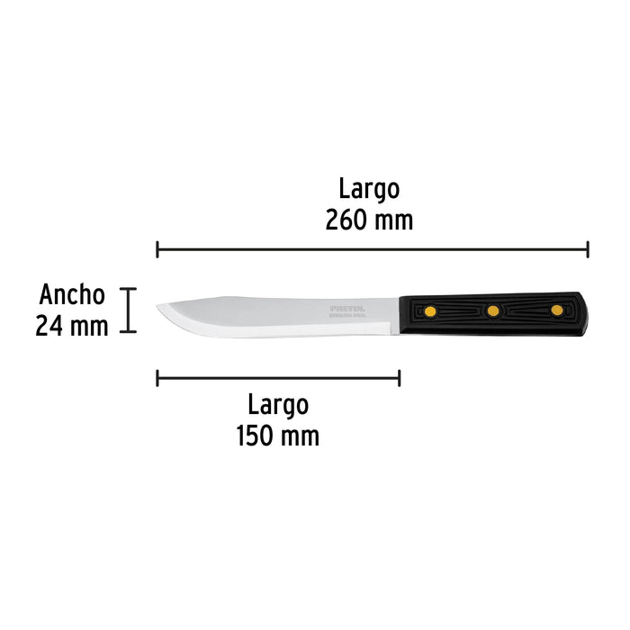 Cuchillo cebollero 6' mango de polipropileno, Pretul 23085 CUCH-P60