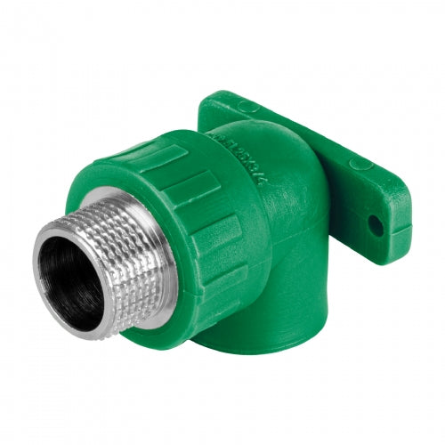 Codo oreja 90° PPR, 3/4', macho con inserto metálico, Foset 45266 CV-592