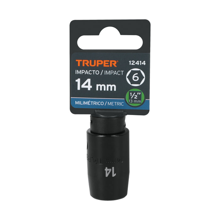 Dado cuadro 1/2' de impacto 6 puntas de 14 mm, Truper 12414 D-7414-M