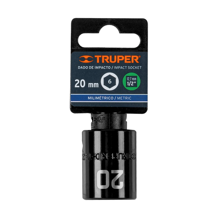 Dado cuadro 1/2' de impacto 6 puntas de 20 mm, Truper 12420 D-7420-M