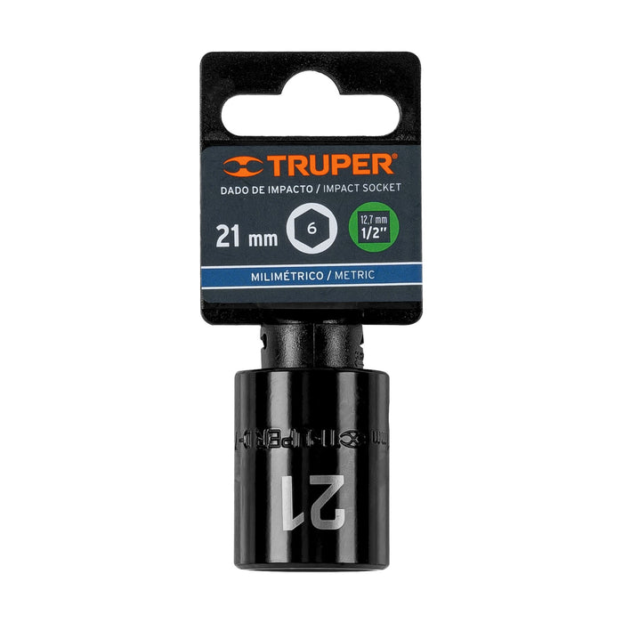 Dado cuadro 1/2' de impacto 6 puntas de 21 mm, Truper 12421 D-7421-M