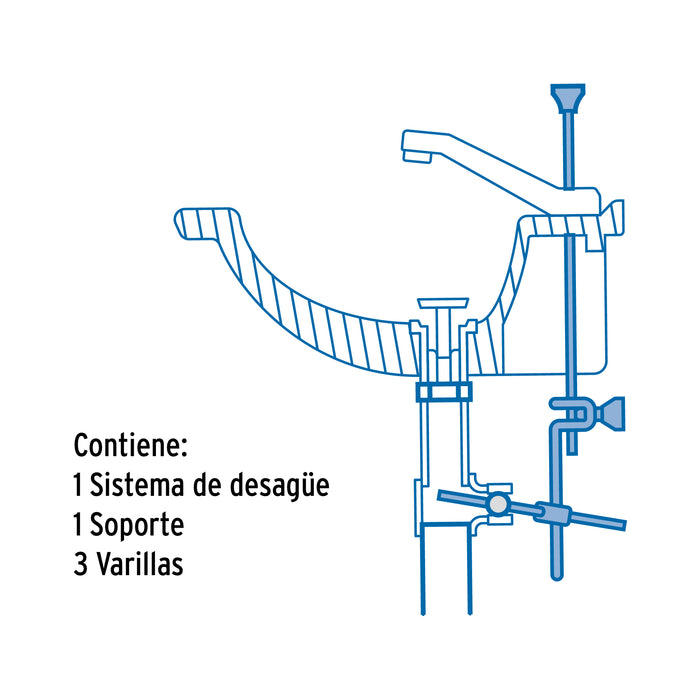 Contra p/lavabo c/rebosadero y sist automático, cromo, 1-1/4 49441