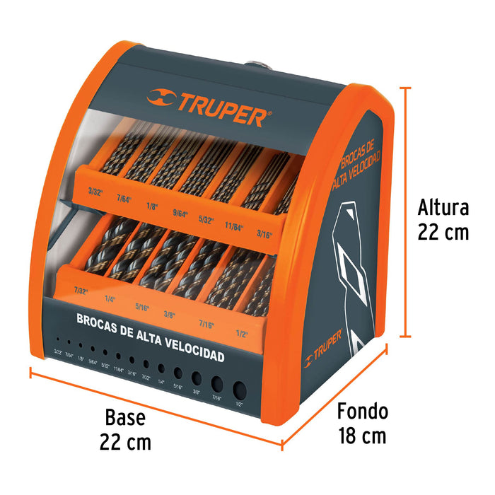Despachador 13 compartimentos para brocas HSS con producto 55957 DESP-BAV-CH-C