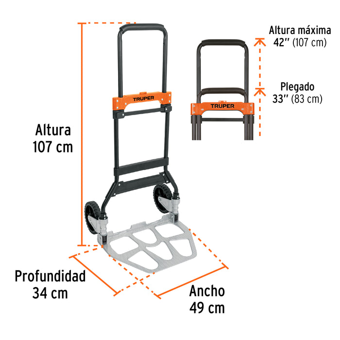 Diablo de carga, plegable, 120 kg, Truper 103198 DIA-120