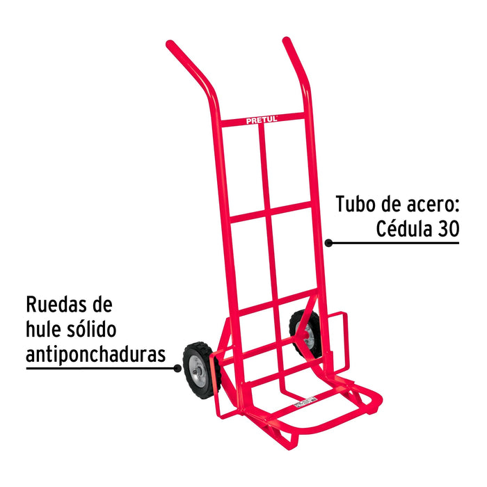 Diablo de carga de 200 kg, ruedas sólidas, balero sencillo 44476 DIA-200