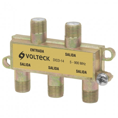 Divisor coaxial de 1 entrada y 4 salidas, Volteck 48477 DICO-14