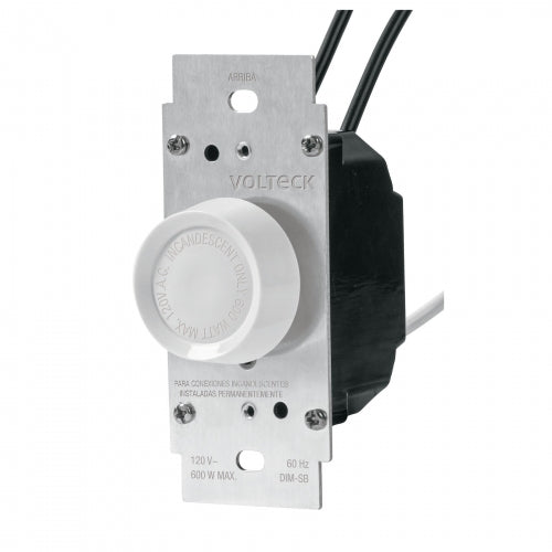 Atenuador de luz giratorio, Standard, blanco, Volteck 47723 DIM-SB