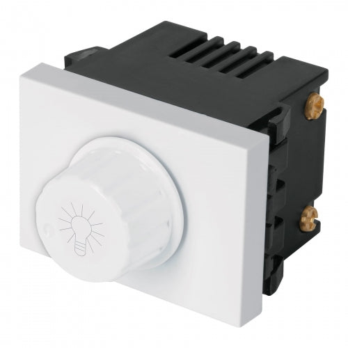 Dimmer giratorio, 1.5 módulos, línea Española, color blanco 47054 DIM15-EB