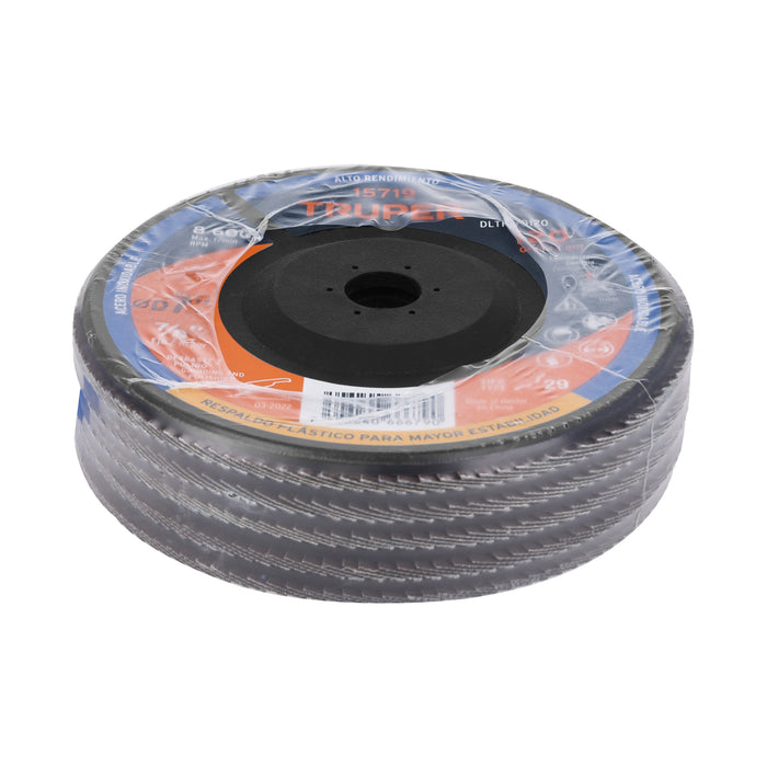 Disco 7' laminado respaldo plástico grano 120 centro 7/8' 15719 DLTP-70120