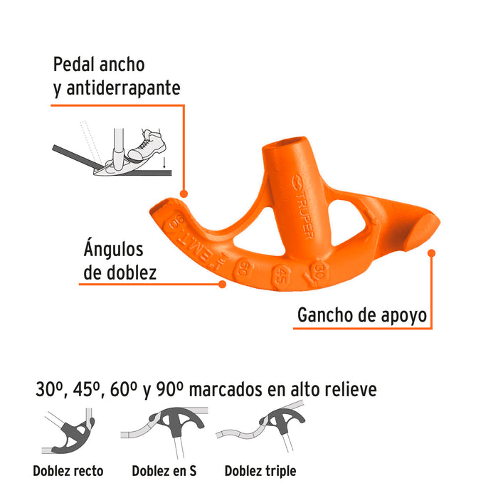 Doblador de tubo conduit 1/2', Truper 12845 DOTU-50